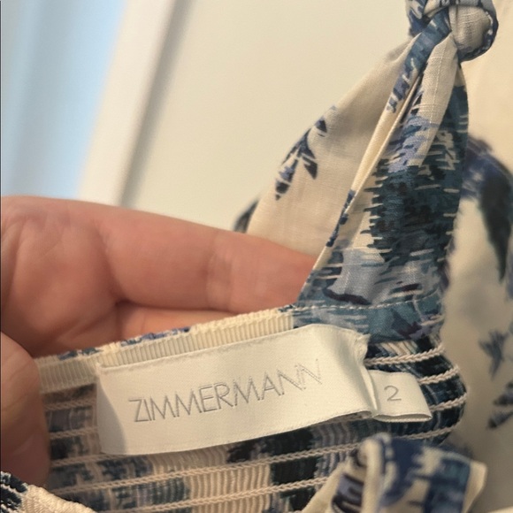 Zimmermann Floral Blue and White Tiered Maxi Dress - Picture 2 of 5